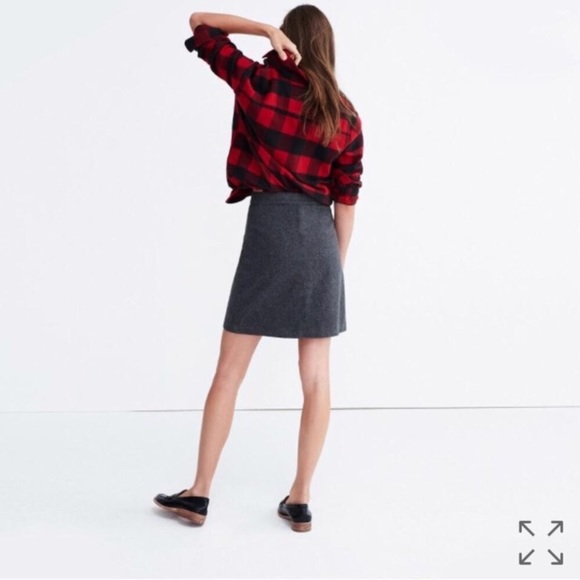 Like New: Madewell studio zip wool mini skirt gray - Picture 3 of 7